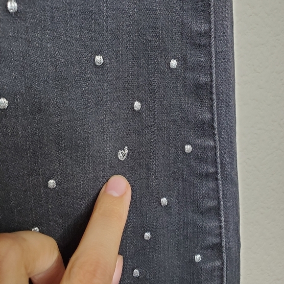 Madewell Black Scattered Metallic Dot High Rise Cali Demi Boot Cut Flare Jeans - Picture 15 of 15